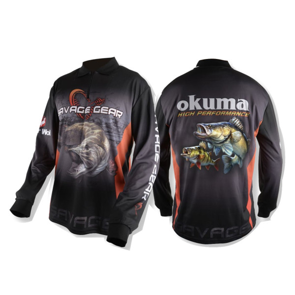 Реглан Savage Gear Tournament Jersey L Pike/Zander/Perch Black L