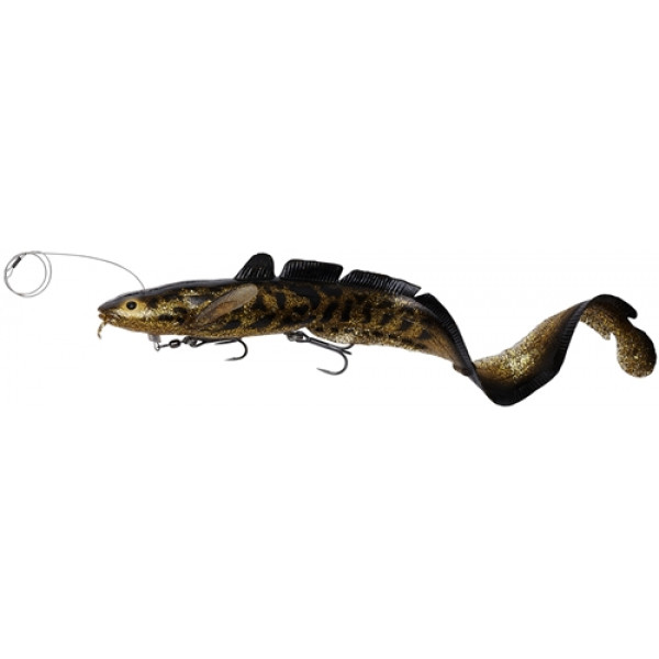 Силикон Savage Gear 3D Line Thru Burbot FS 360mm 216.0g Black Gold UV (поштучно)