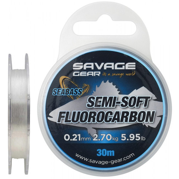 Флюорокарбон Savage Gear Semi-Soft Seabass 30m 0.21mm 2.70kg Clear