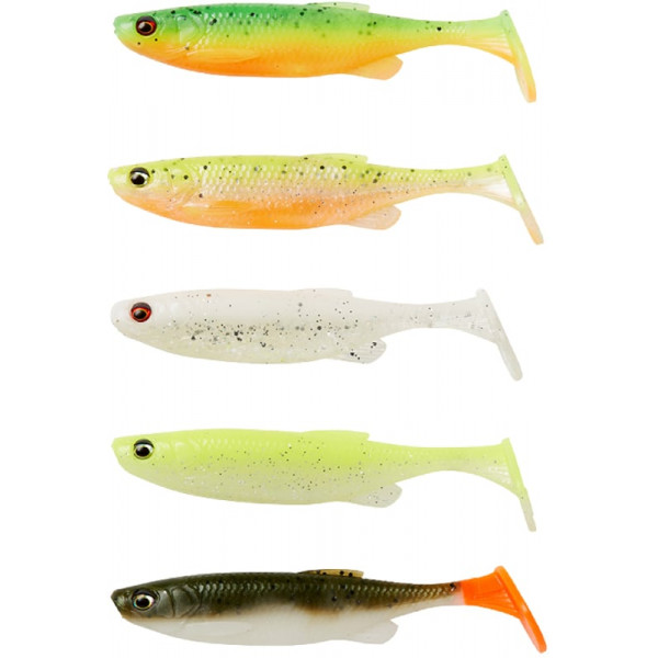 Silicone Savage Gear Fat Minnow T-Tail 75mm 5.0g Darkwater Mix (5 pcs/pack)