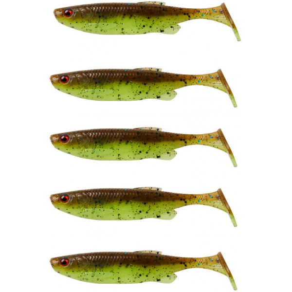 Силикон Savage Gear Fat Minnow T-Tail 130mm 20.0g Chartreuse Pumpkin (5 шт/уп)