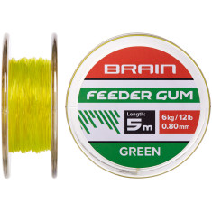 Амортизирующая резина Brain Feeder Gum 0.8mm 12lb/6kg (5m) ц:зеленый