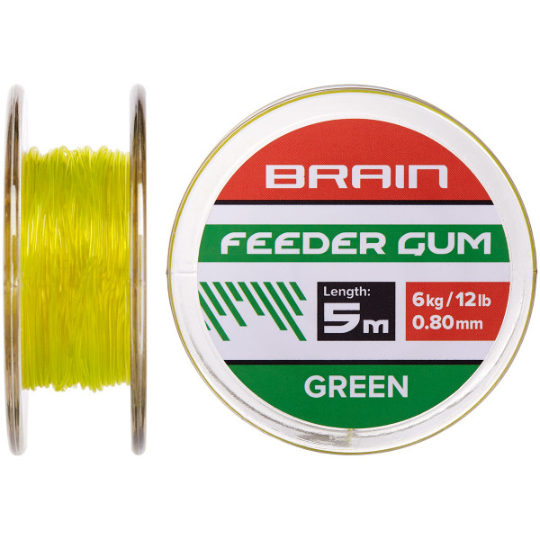 Амортизуюча гума Brain Feeder Gum 0.8mm 12lb/6kg (5m) ц:зелений