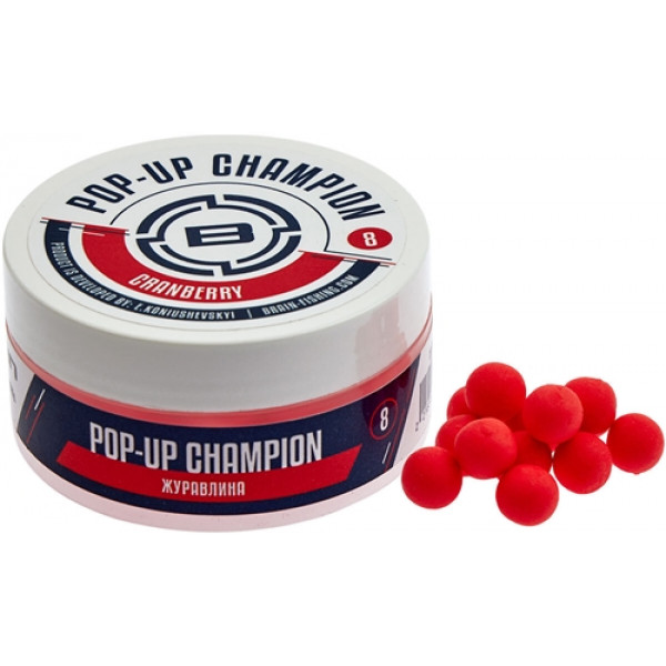 Бойлы Brain Champion Pop-Up Сranberry (клюква) 10mm 34g