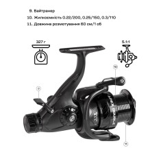 Катушка Brain Apex Double 3000 Screw Handle 6+1BB