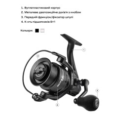 Катушка Brain Scout SE-S 6000S 8+1BB 4.9:1 Silver