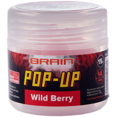 Бойли Brain Pop-Up F1 Wild Berry (суниця) 12mm 15g Бойли Brain Pop-Up F1 Wild Berry (суниця) 12mm 15g