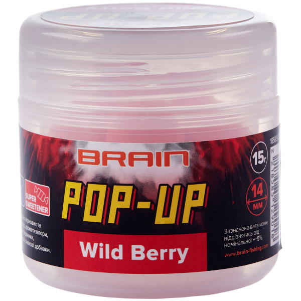 Бойли Brain Pop-Up F1 Wild Berry (суниця) 12mm 15g