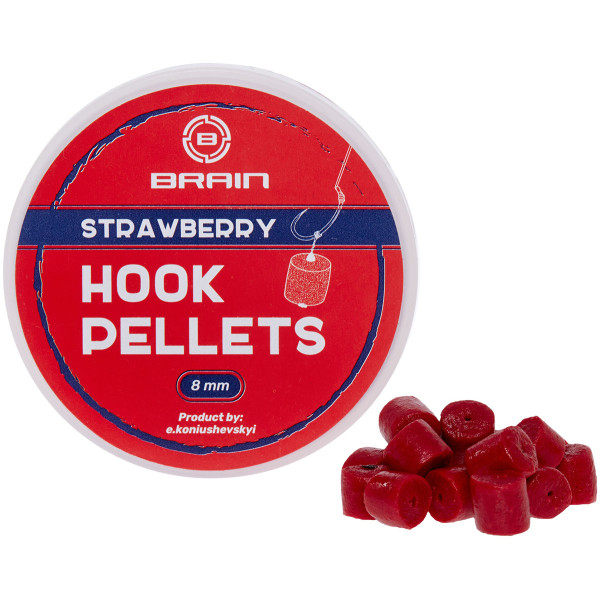 Пелети Brain Hook Pellets Strawberry (полуниця) 8mm 70g