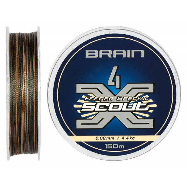 Шнур Brain Scout 4X 150m (camo) 0.080mm 4.4kg