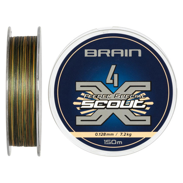 Шнур Brain Scout 4X 150m (camo) 0.128mm 7.2kg