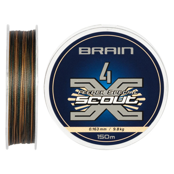 Шнур Brain Scout 4X 150m (camo) 0.163mm 9.8kg