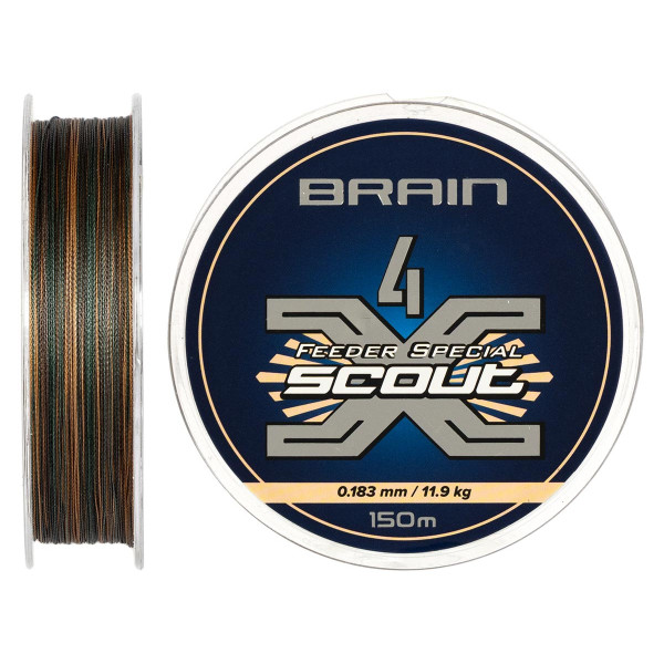 Шнур Brain Scout 4X 150m (camo) 0.183мм 11.9kg