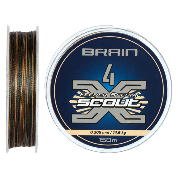 Шнур Brain Scout 4X 150m (camo) 0.205мм 14,6kg