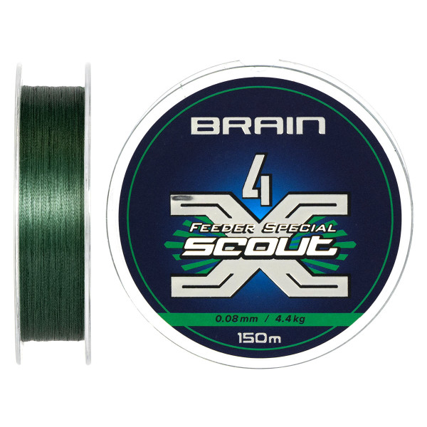 Шнур Brain Scout 4X 150m (deep green) 0.080mm 4.4kg