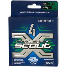 Шнур Brain Scout 4X 150m (deep green) 0.080mm 4.4kg