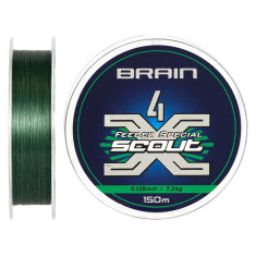 Шнур Brain Scout 4X 150m (deep green) 0.128mm 7.2kg