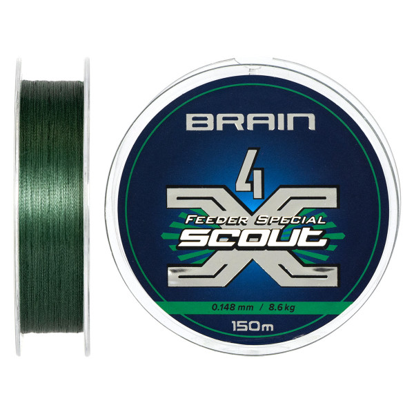 Шнур Brain Scout 4X 150m (deep green) 0.148mm 8.6kg