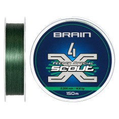 Шнур Brain Scout 4X 150m (deep green) 0.205mm 14.6kg