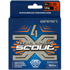 Шнур Brain Scout 4X 150m (fluoro Orange) 0.100mm 5.8kg