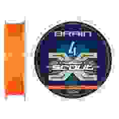 Шнур Brain Scout 4X 150m (fluoro Orange) 0.128mm 7.2kg