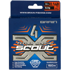 Шнур Brain Scout 4X 150m (fluoro Orange) 0.148mm 8.6kg