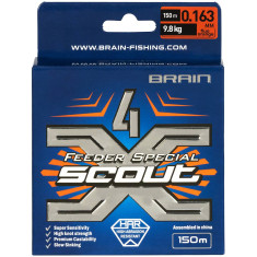 Шнур Brain Scout 4X 150m (fluoro Orange) 0.163mm 9.8kg