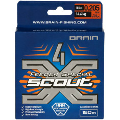 Шнур Brain Scout 4X 150m (fluoro Orange) 0.205mm 14.6kg
