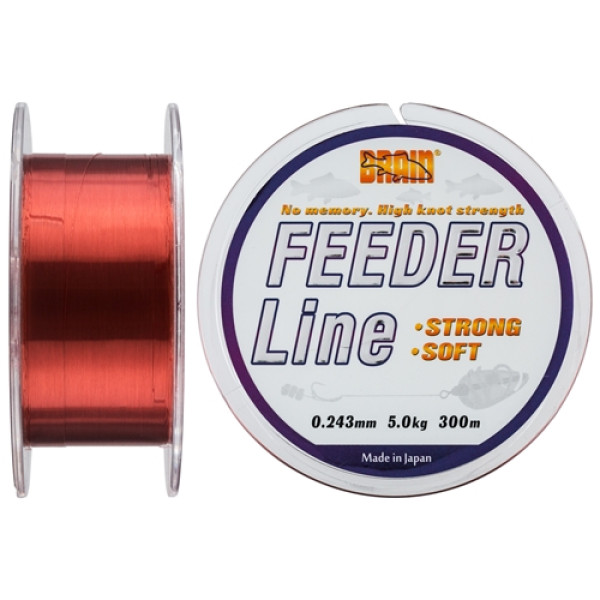 Леска Brain Feeder 300 m 0,243 mm #2.25, 5.0 kg, 11.0 lb, ц.: copper