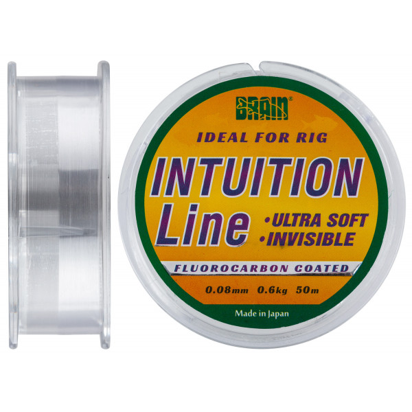 Леска Brain Intuition 50m 0,08 mm #0,22 0,6 kg 1,2 lb ц.: clear