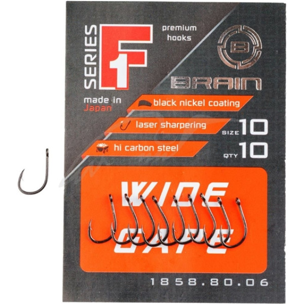 Крючок Brain F1 Wide Gape 6, 9 шт/уп