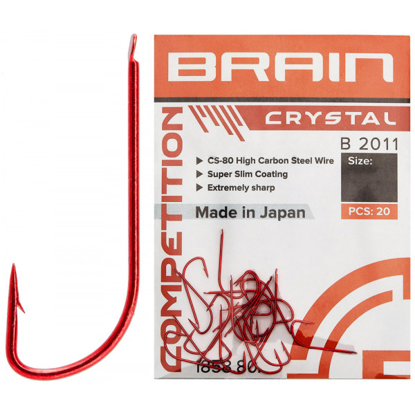 Крючок Brain Crystal B2011 #16 (20 шт/уп) ц:red