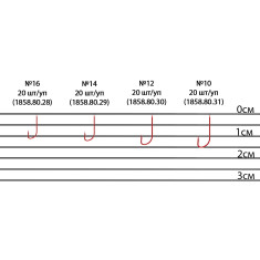 Крючок Brain Crystal B2011 #12 (20 шт/уп) ц:red