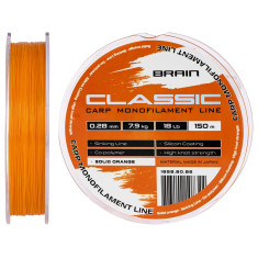 Волосінь Brain Classic Carp Line (solid orange) 150m 0.28mm 18lb 7.9kg