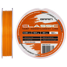 Волосінь Brain Classic Carp Line (solid orange) 150m 0.30mm 20lb 8.8kg