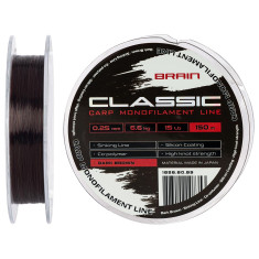 Волосінь Brain Classic Carp Line (dark brown) 150m 0.25mm 15lb 6.6kg