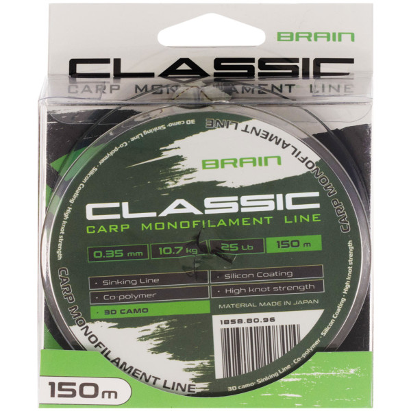 Волосінь Brain Classic Carp Line 3D (camo) 150m 0.35mm 25lb 10.7kg