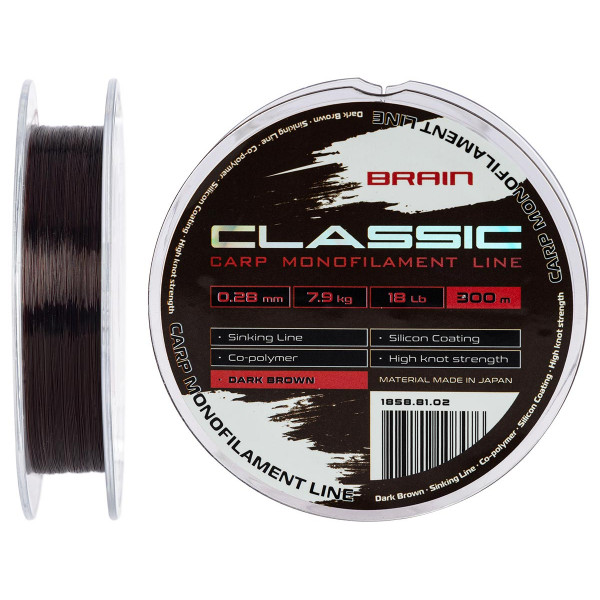 Line Brain Classic Carp Line 3D (camo) 300m 0.28mm 18lb 7.9kg