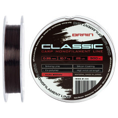 Волосінь Brain Classic Carp Line (dark brown) 300m 0.35mm 25lb 10.7kg