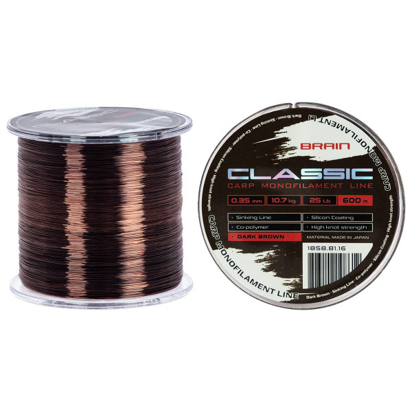 Line Brain Classic Carp Line (dark brown) 600m 0.35mm 25lb 10.7kg