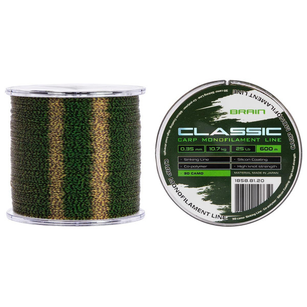 Line Brain Classic Carp Line 3D (camo) 600m 0.35mm 25lb 10.7kg