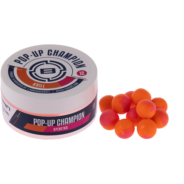 Бойли Brain Champion Pop-Up Krill (креветка) 6mm 34g