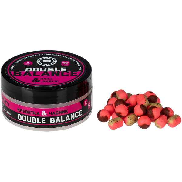 Бойлы Brain Double Balance Krill & Garlic (креветка + чеснок) 08+06х10mm