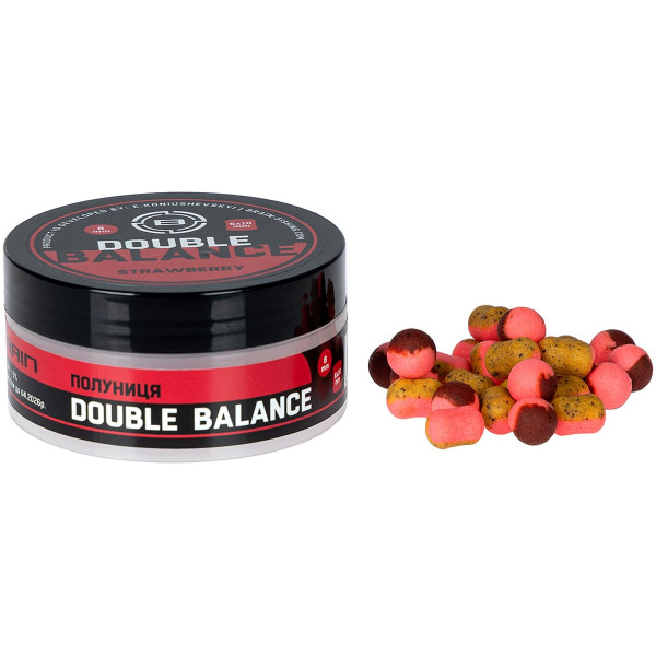 Бойлы Brain Double Balance Strawberry (клубника) 10+08х12mm