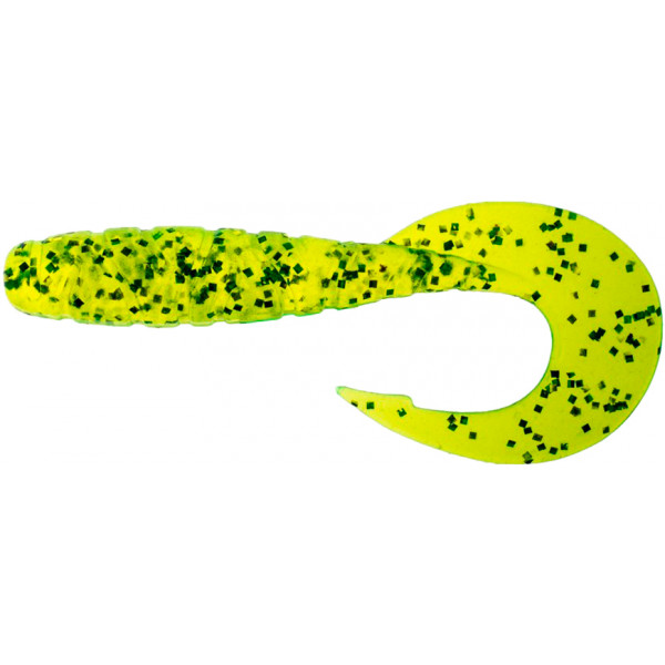 Силикон FishUP Mighty Grub 3.5" #026 - Flo Chartreuse/Green (7шт/уп)