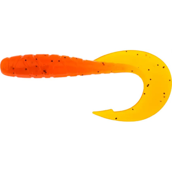 Силикон FishUP Mighty Grub 4.5" #049 - Orange Pumpkin/Black (4шт/уп)