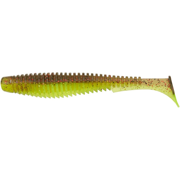 Силикон FishUP U-Shad 4" #203 - Green Pumpkin/Flo Chartreuse (8шт/уп)