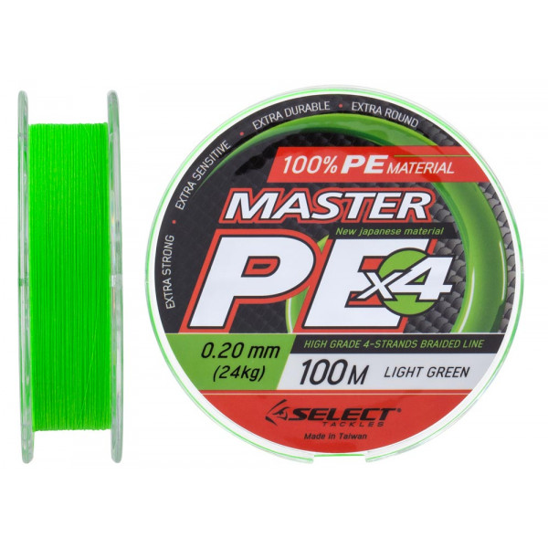 Шнур Select Master PE 100m (салат.) 0.20 мм 24кг