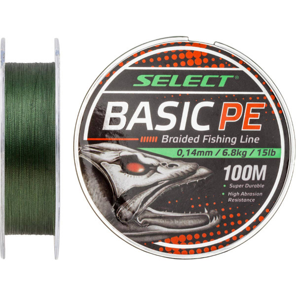 Шнур Select Basic PE 150m  dark green 0.04mm 5lb/2.5kg