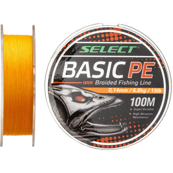 Шнур Select Basic PE Orange 100m 0.08mm 8lb/4kg